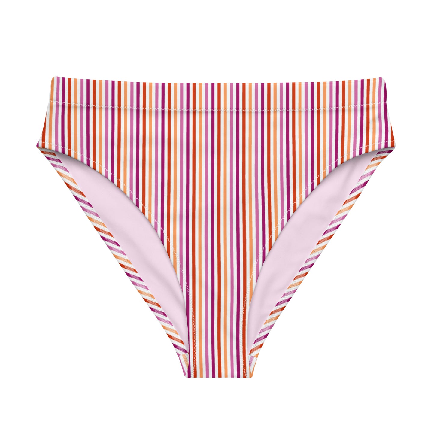 Lesbian Striped High-Waisted Athletic Bikini Bottom