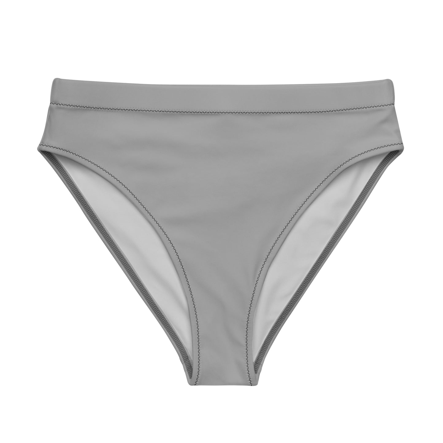 Asexual Solid High-Waisted Athletic Bikini Bottom