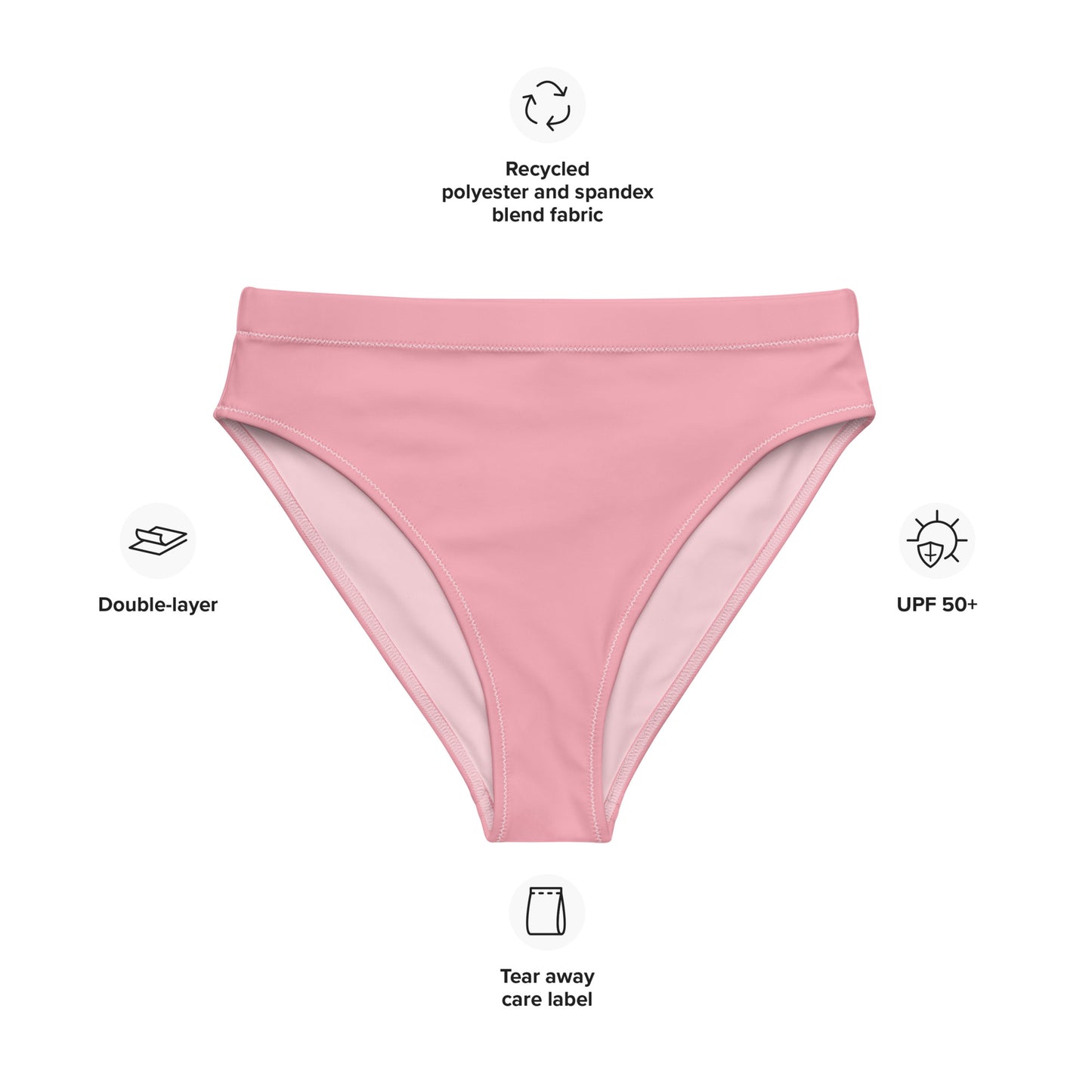 Transgender Solid High-Waisted Athletic Bikini Bottom