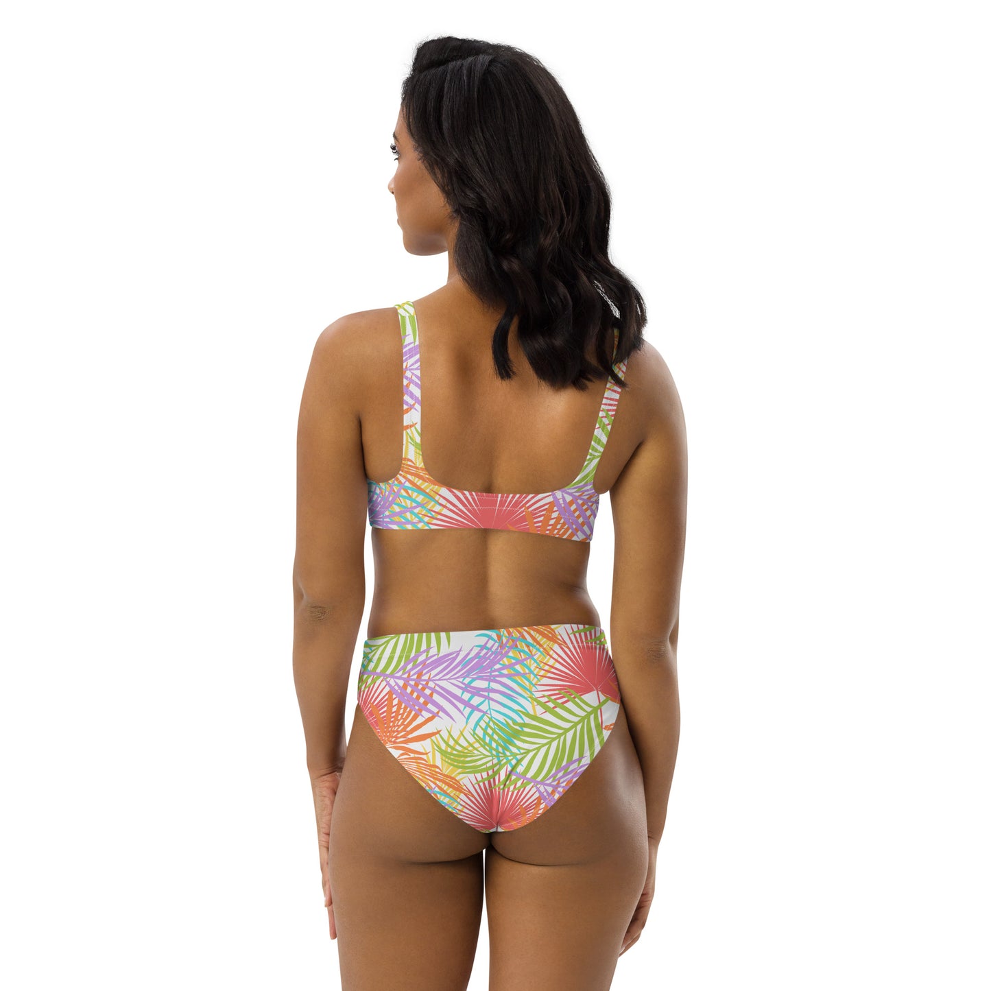 Rainbow Palm Athletic Bikini Top