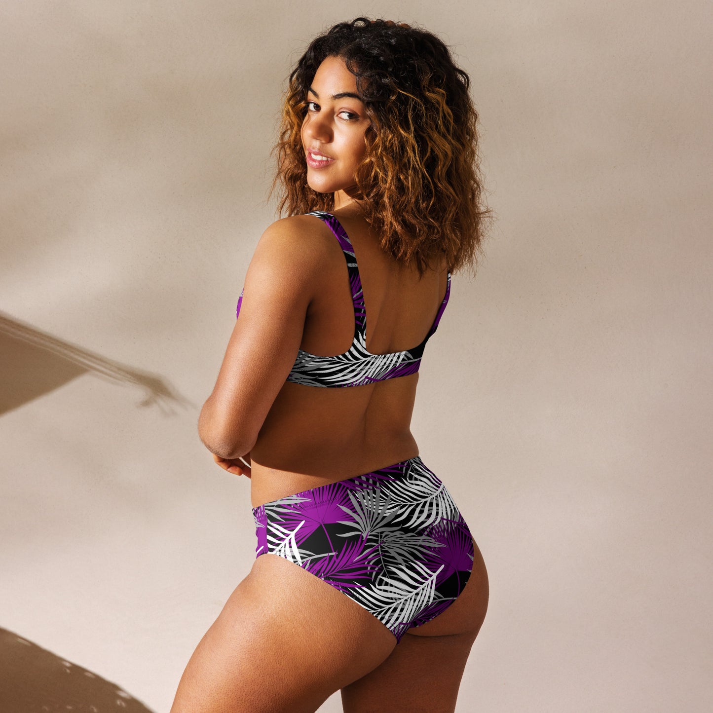 Asexual Palm High-Waisted Athletic Bikini Bottom