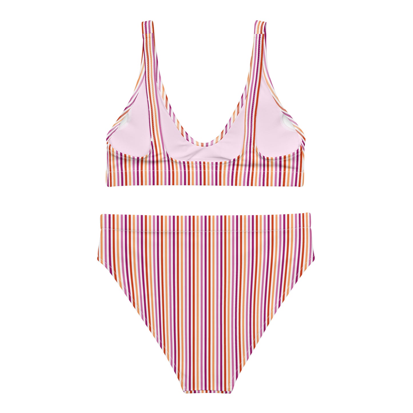 Lesbian Striped High-Waisted Athletic Bikini Bottom