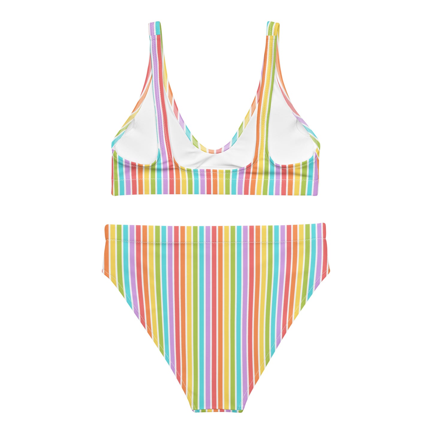 Rainbow Striped Athletic Bikini Bottom