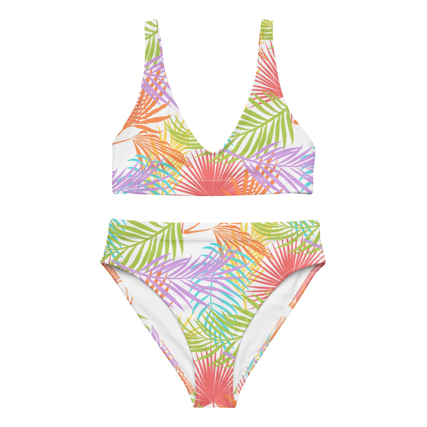 Rainbow Palm Athletic Bikini Top