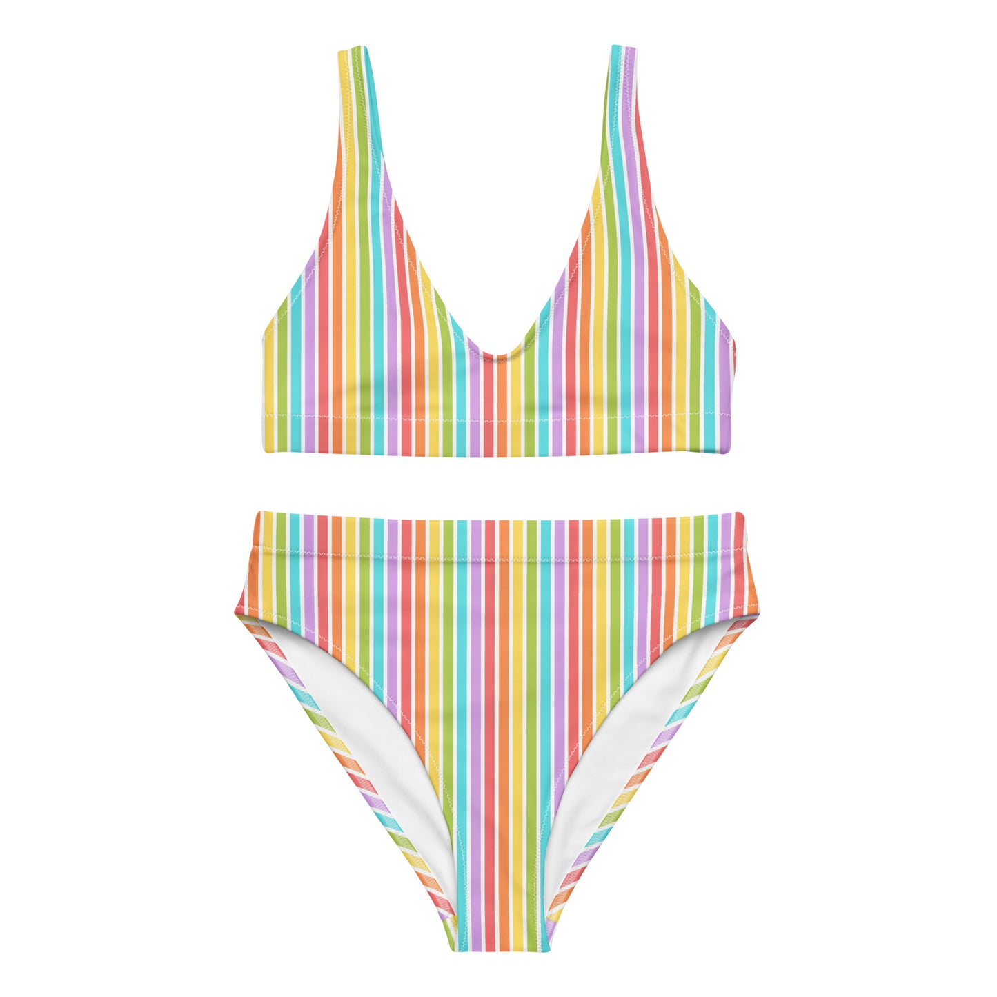 Rainbow Striped Athletic Bikini Bottom