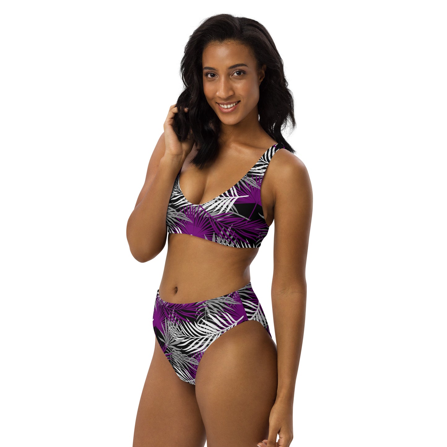 Asexual Palm High-Waisted Athletic Bikini Bottom