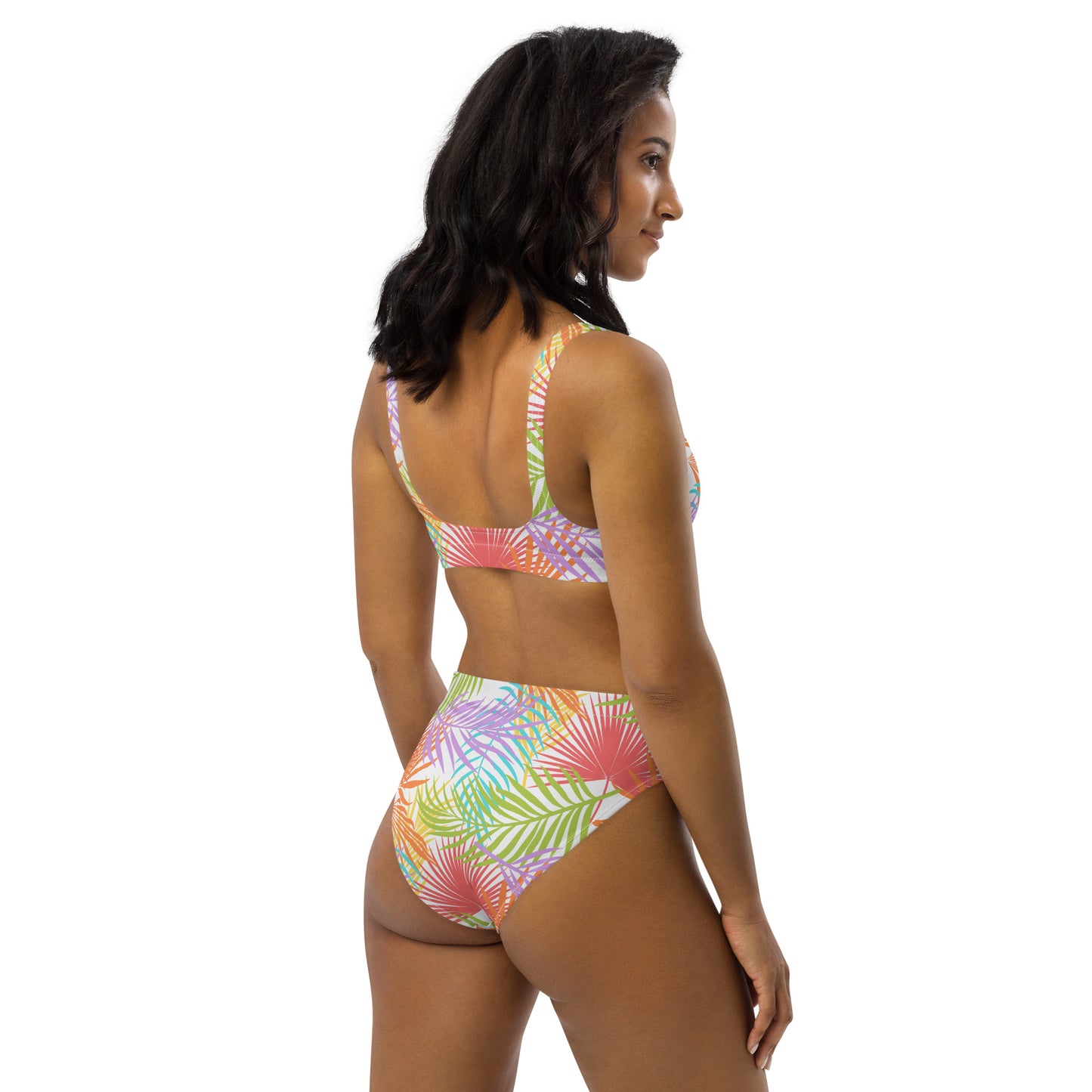 Rainbow Palm Athletic Bikini Top