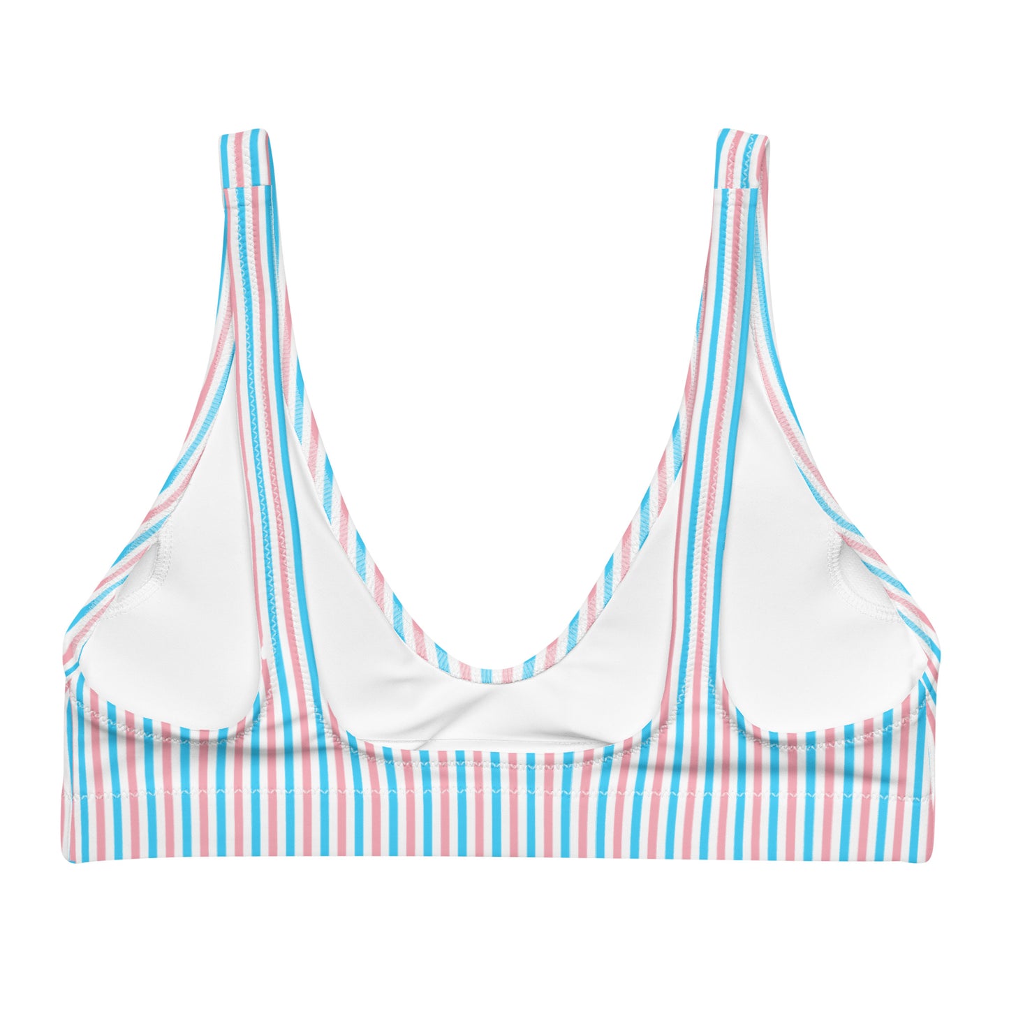 Transgender Striped Athletic Bikini Top