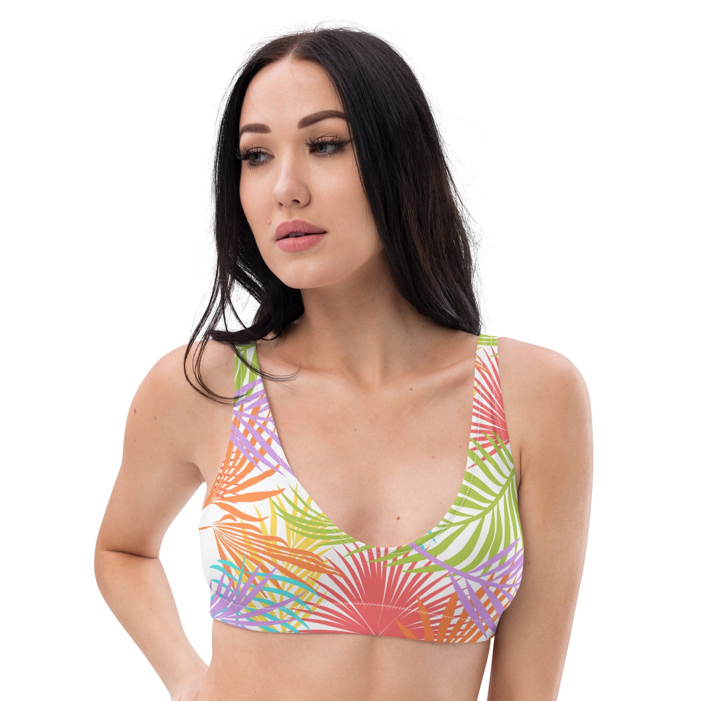 Rainbow Palm Athletic Bikini Top