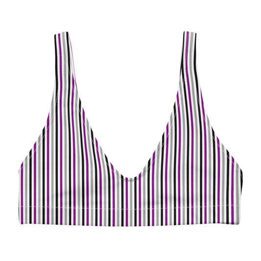 Asexual Striped Athletic Bikini Top