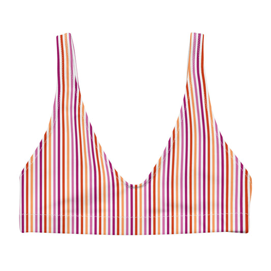 Lesbian Striped Athletic Bikini Top