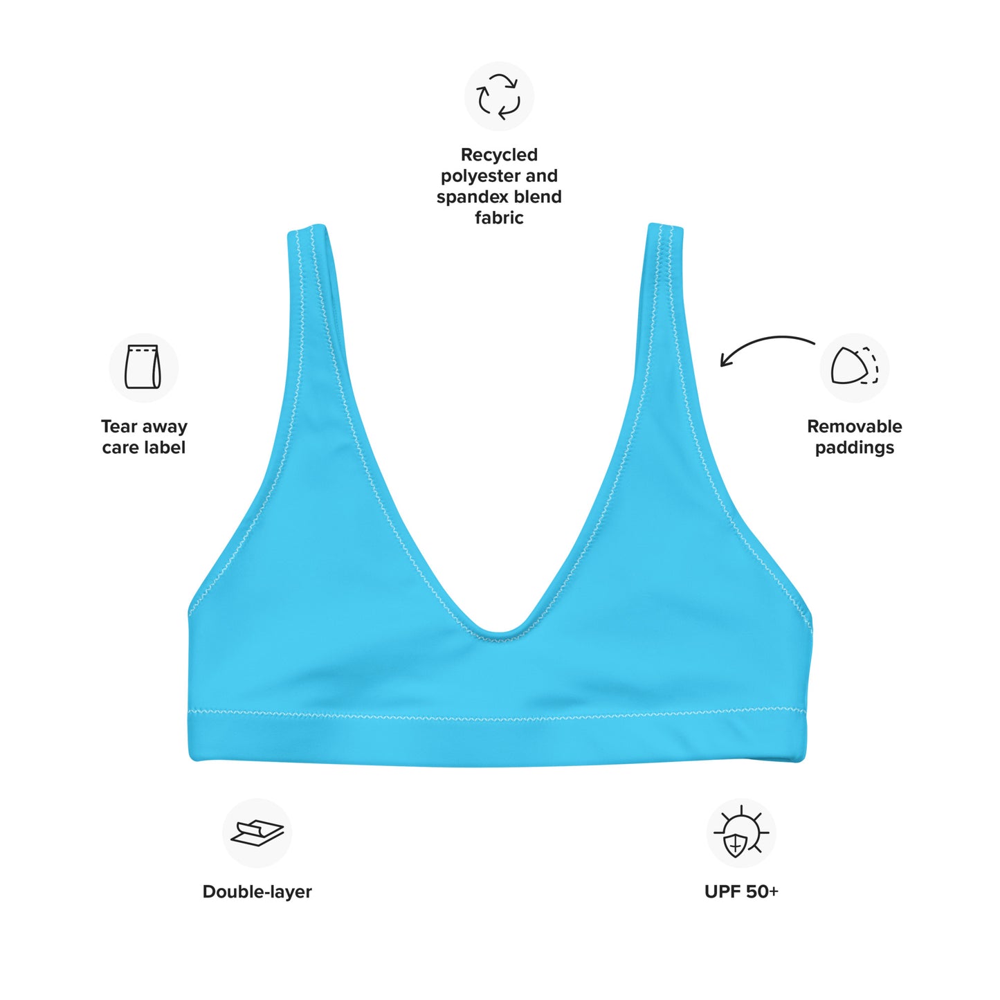 Transgender Solid Athletic Bikini Top