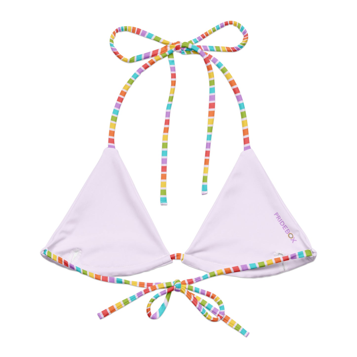 Rainbow Striped String Bikini Top