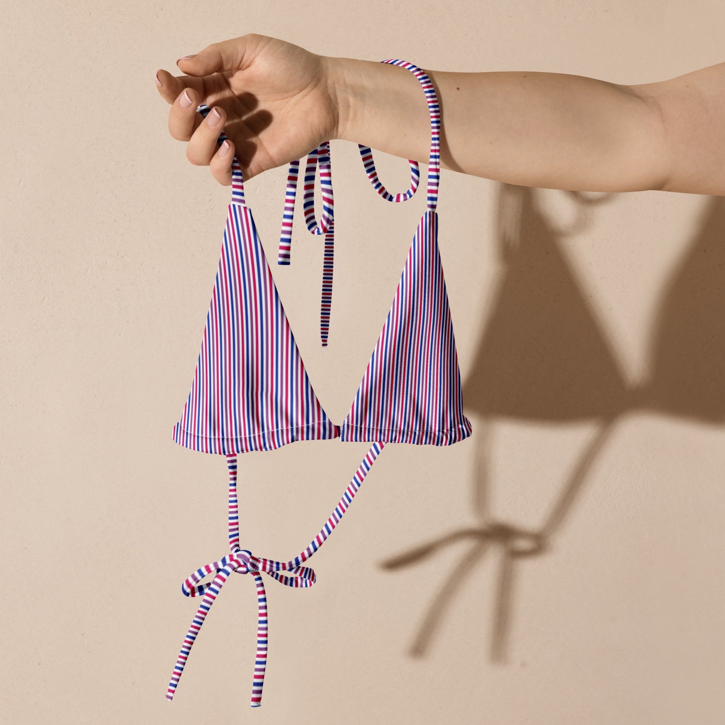 Bisexual Striped String Bikini Top