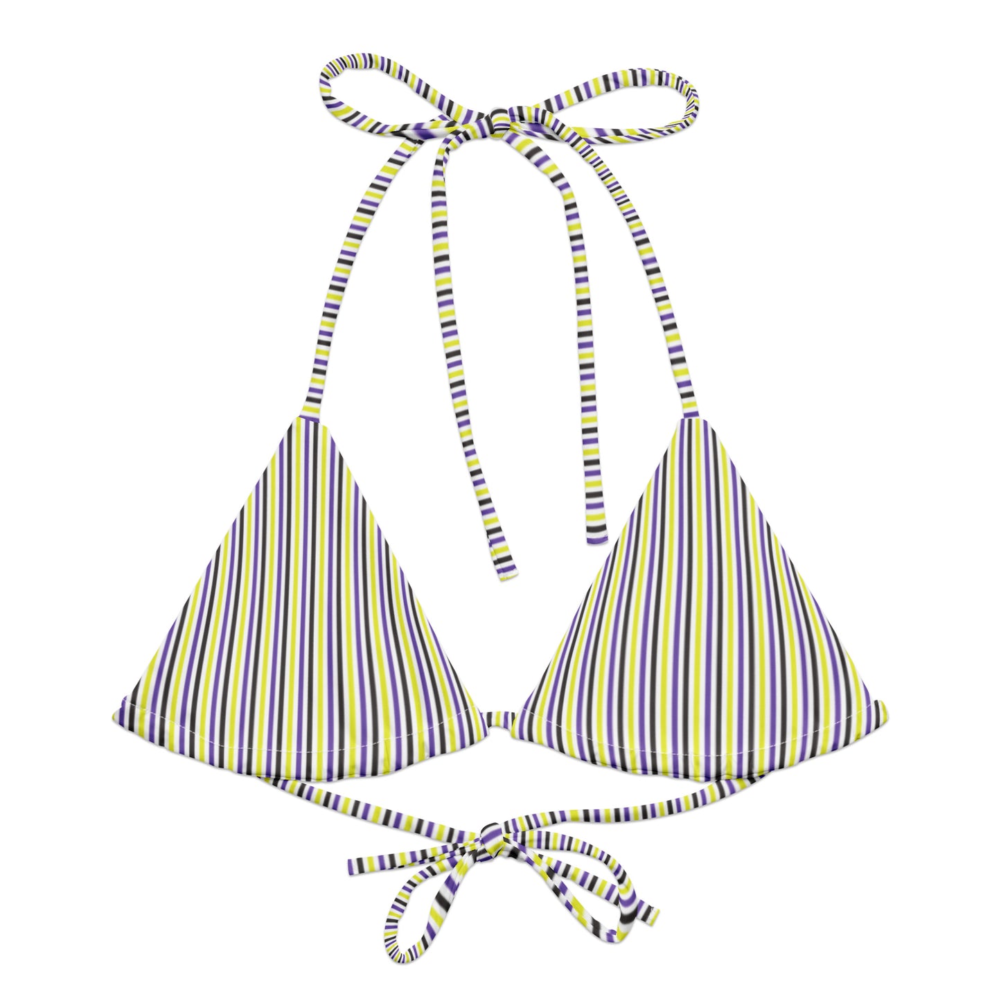 Non-Binary Striped String Bikini Top