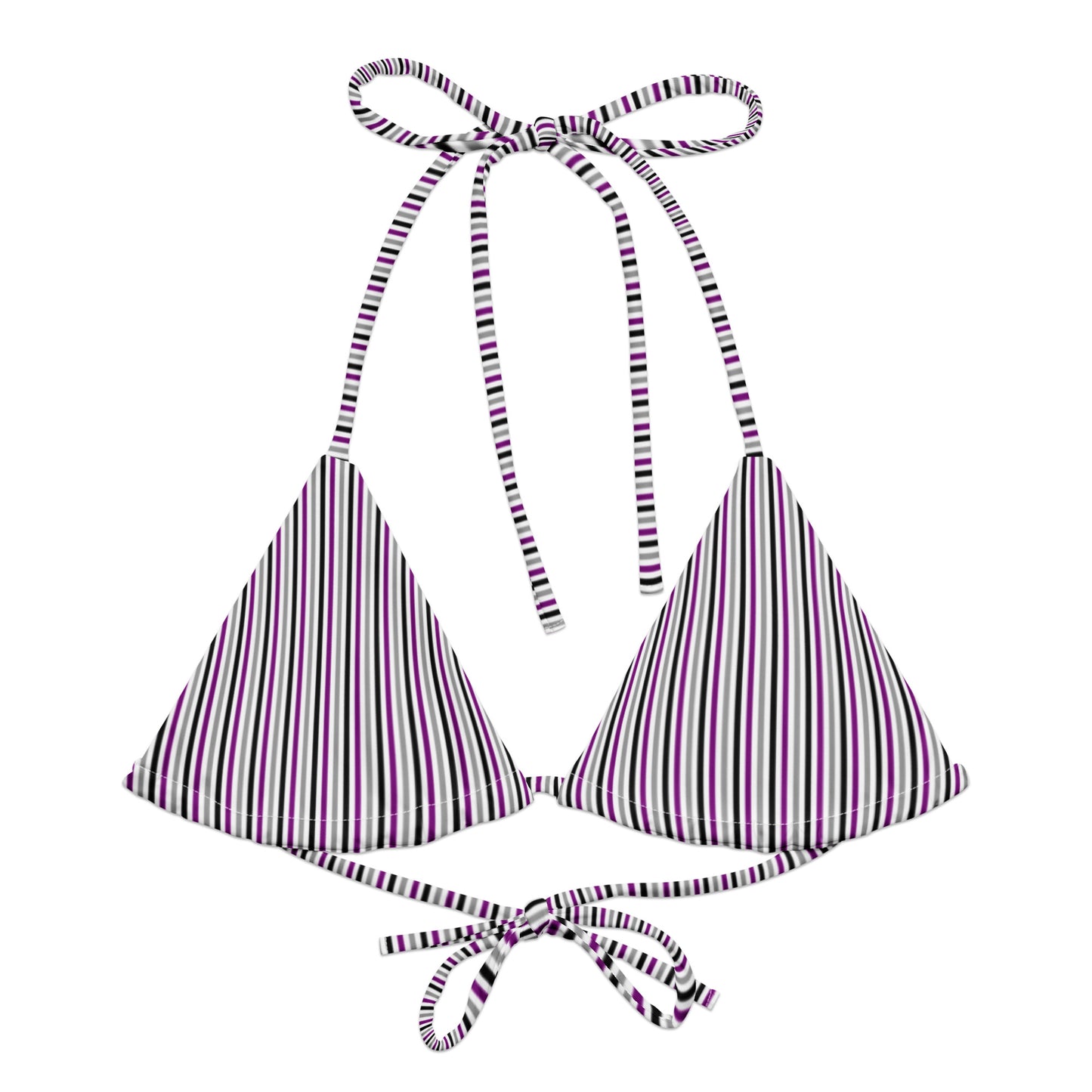 Asexual Striped String Bikini Top