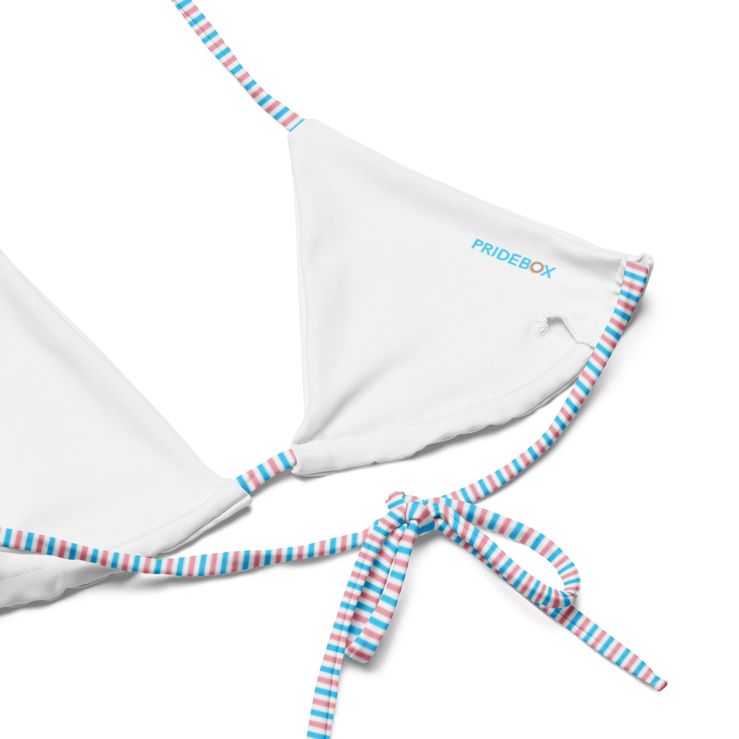 Transgender Striped String Bikini Top