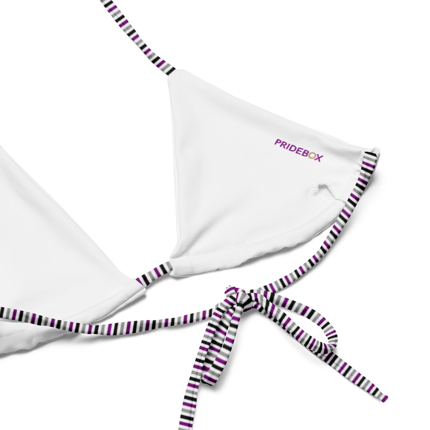 Asexual Striped String Bikini Top