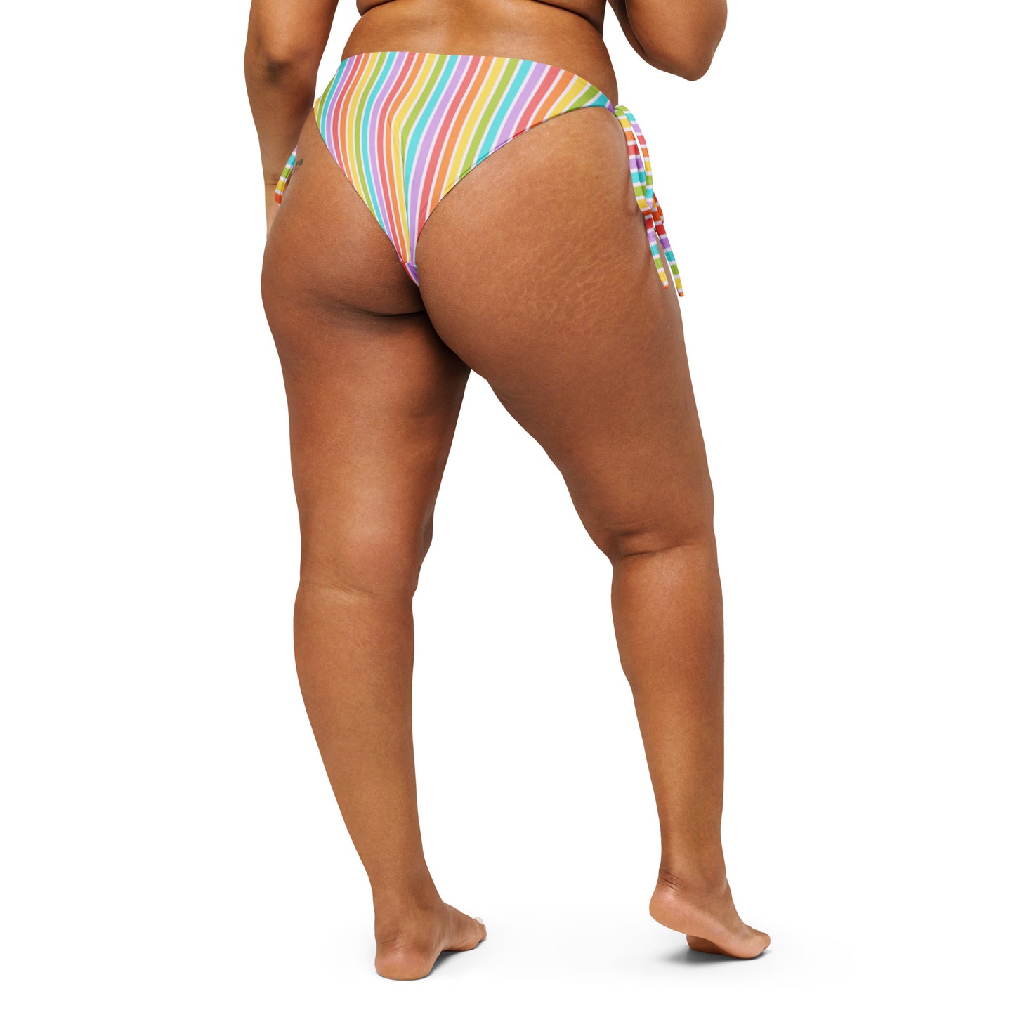 Rainbow Striped String Bikini Bottom