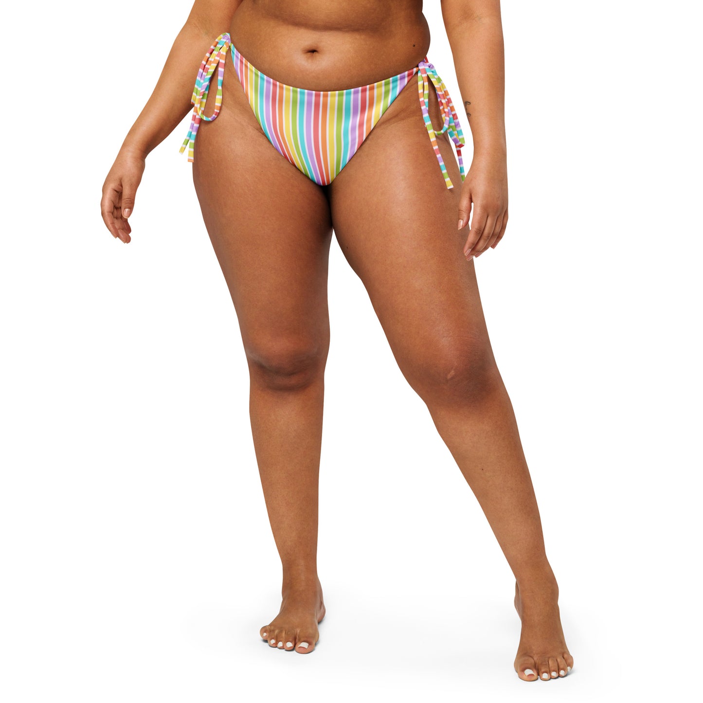 Rainbow Striped String Bikini Bottom