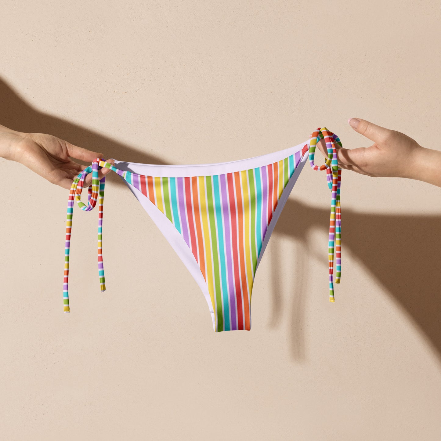 Rainbow Striped String Bikini Bottom