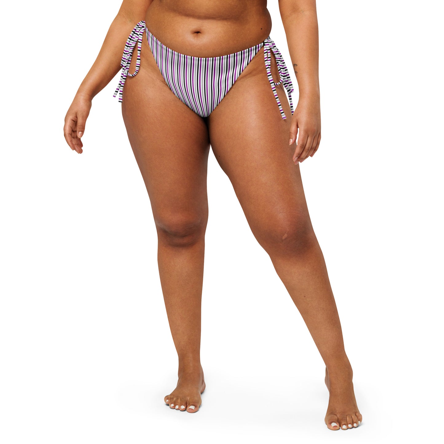 Asexual Striped String Bikini Bottom