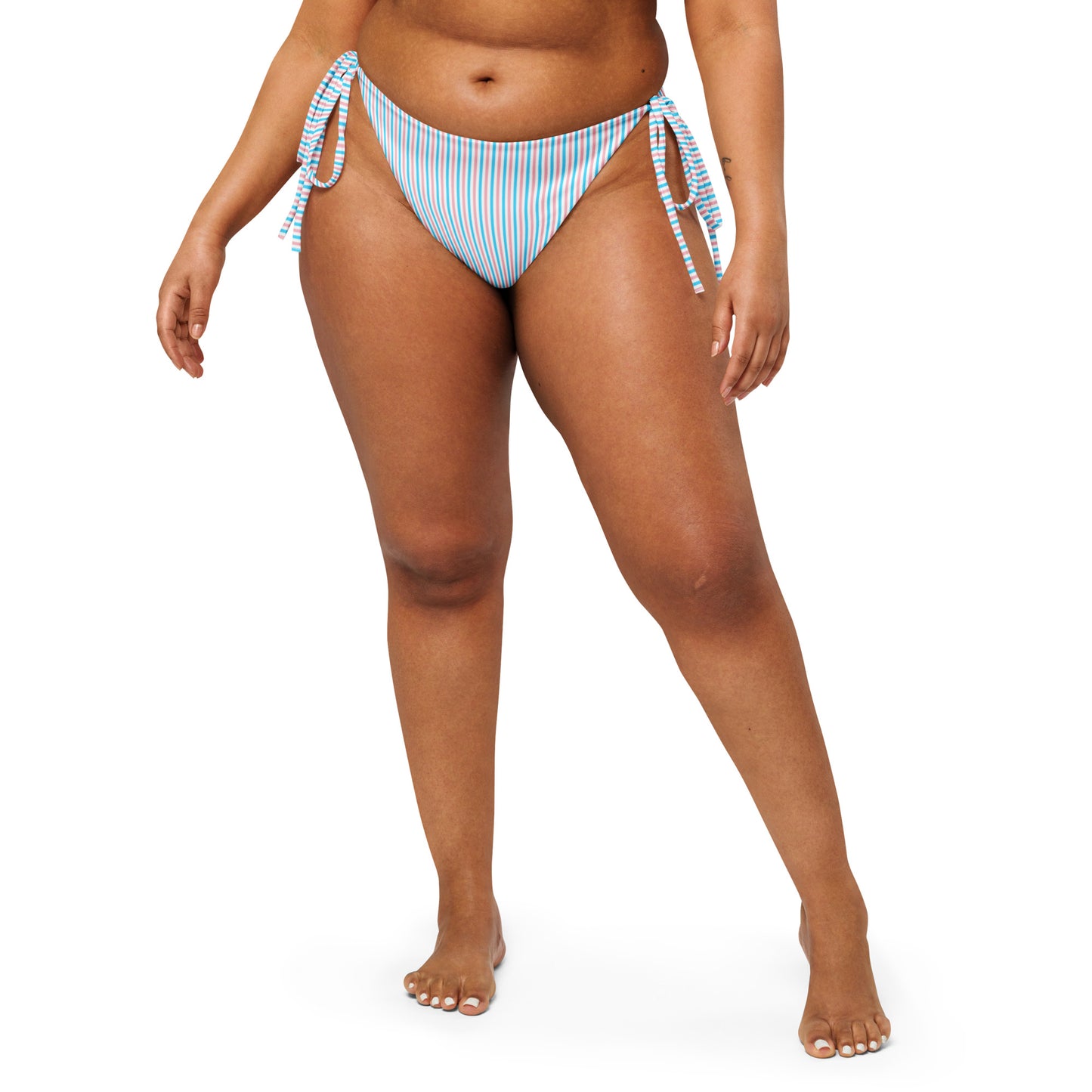 Transgender Striped String Bikini Bottom