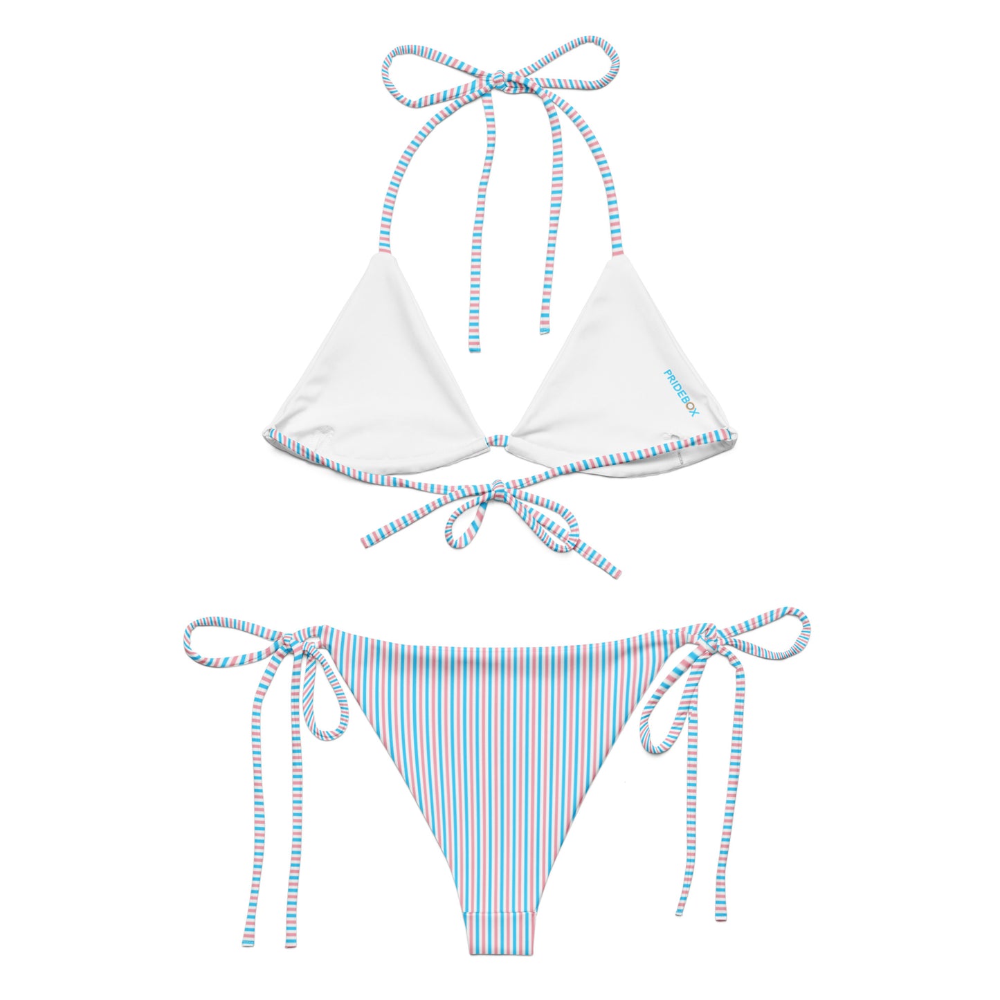 Transgender Striped String Bikini Top