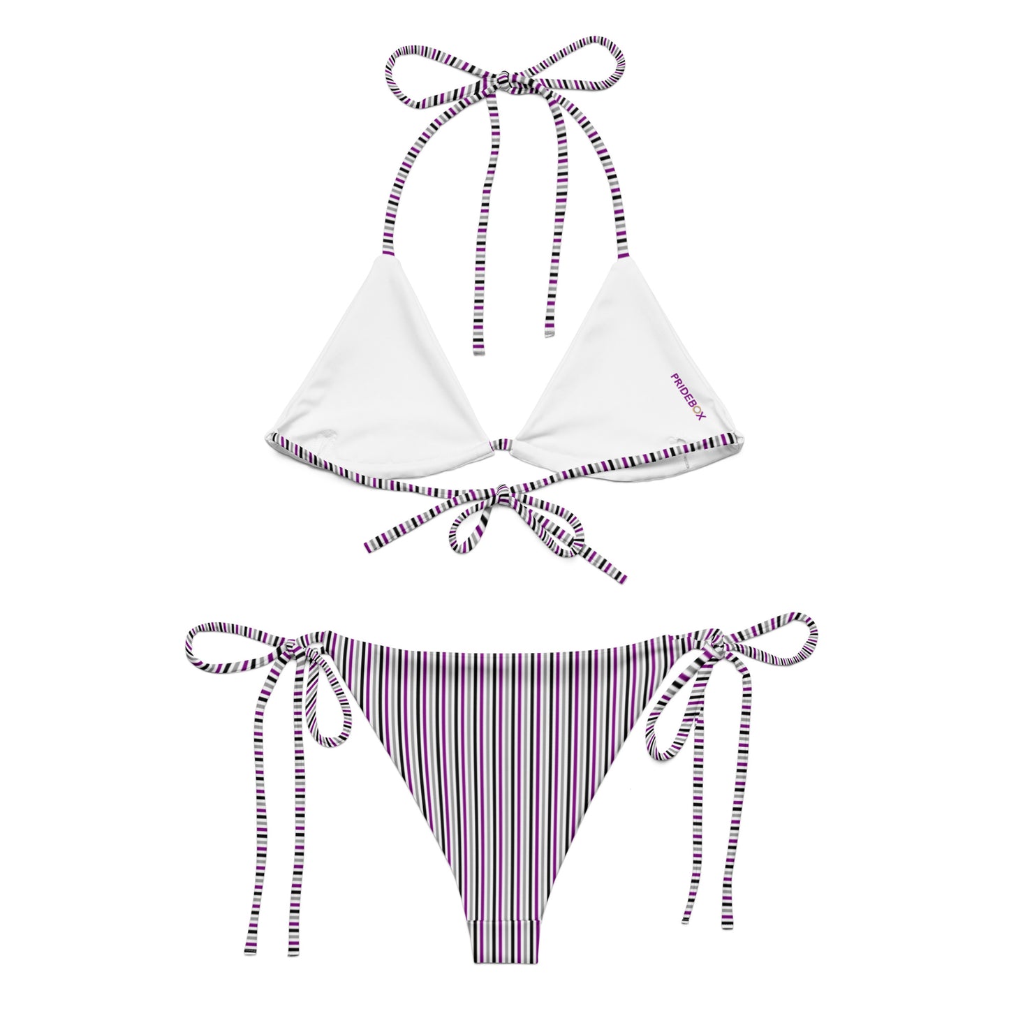 Asexual Striped String Bikini Top