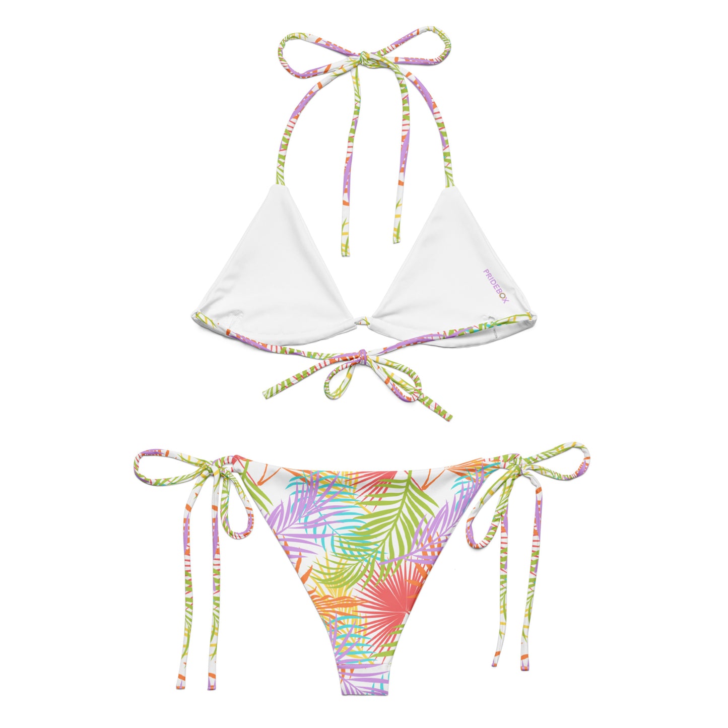 Rainbow Palm String Bikini Top