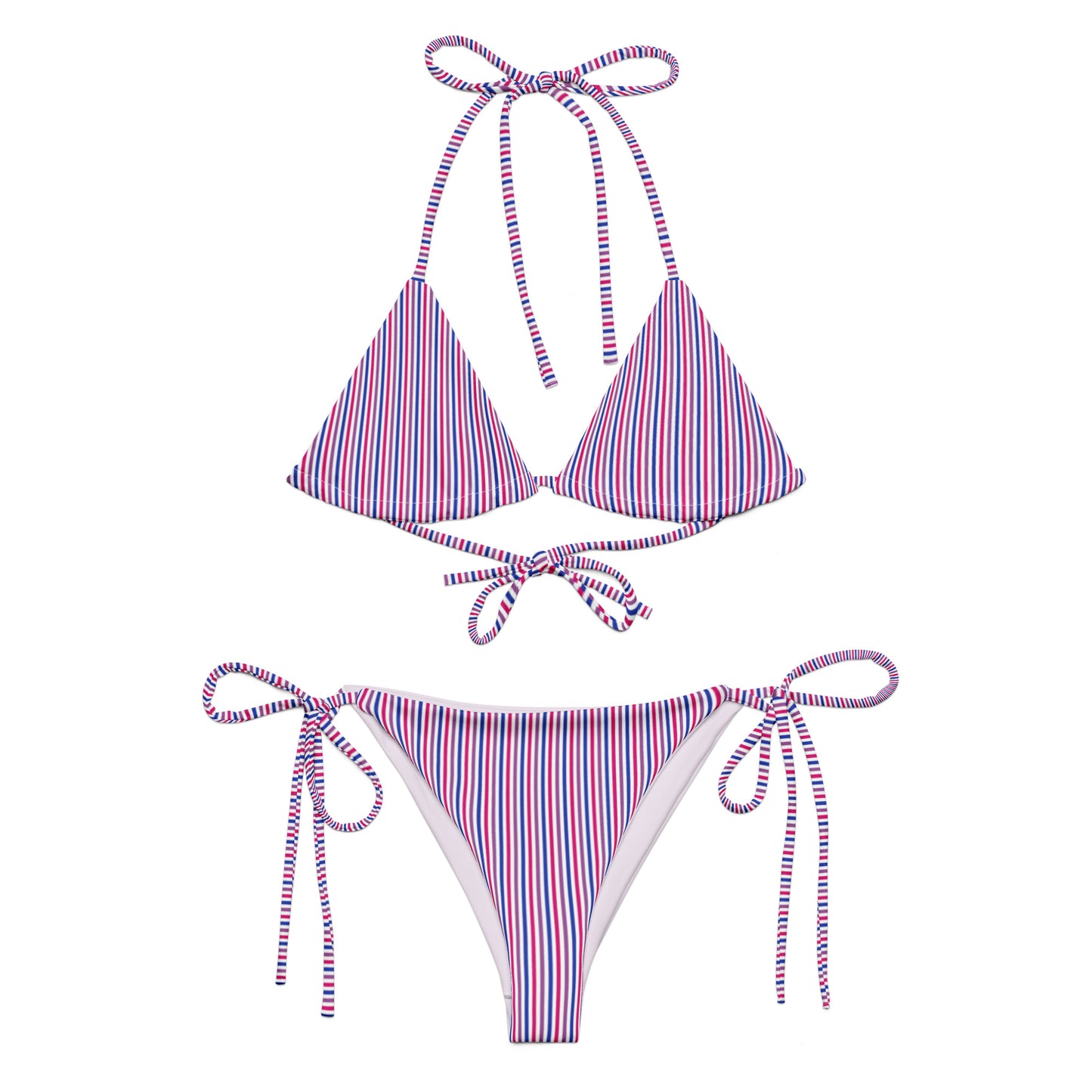 Bisexual Striped String Bikini Top