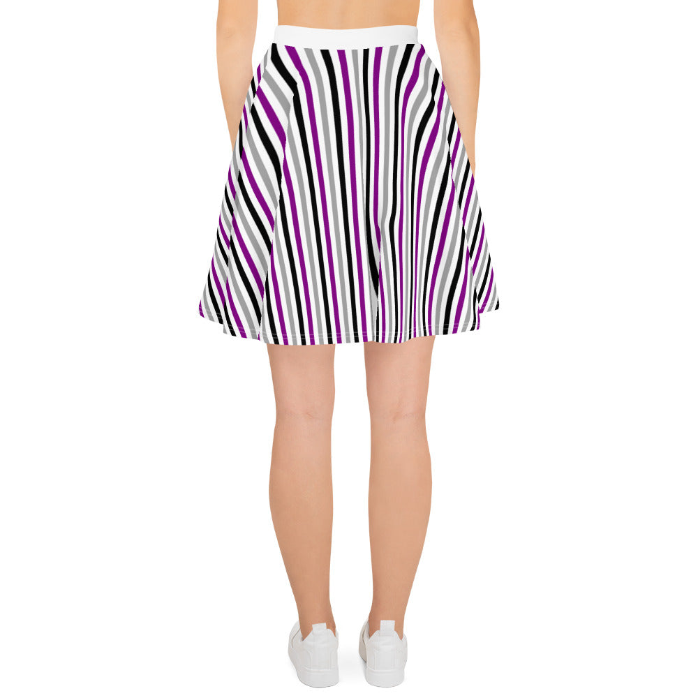 Aces Asexual Pride Striped Skater Skirt