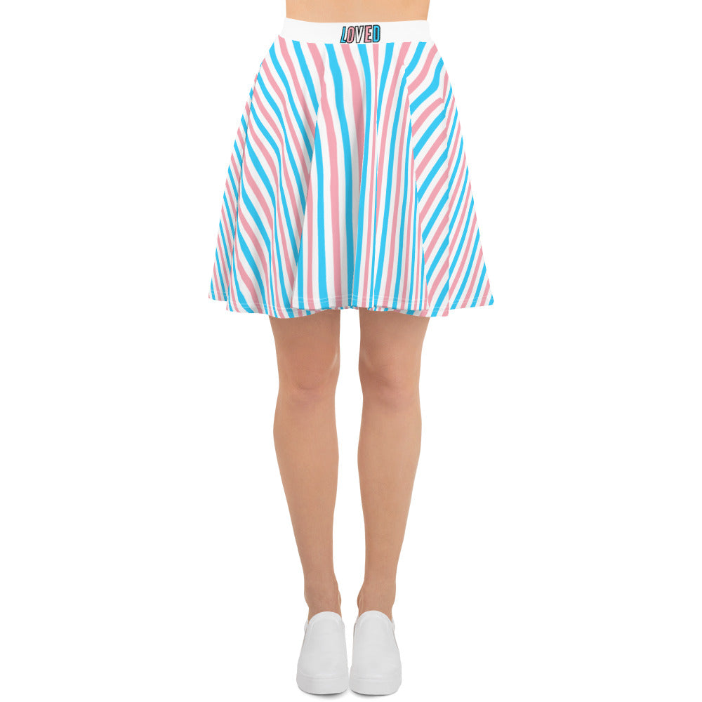 Trans Pride Striped Skater Skirt