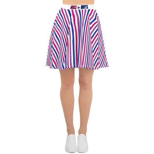 Bisexual Pride Striped Skater Skirt