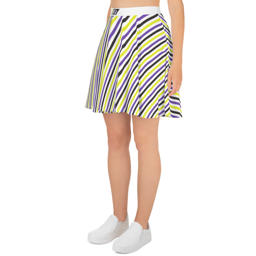 NonBinary Pride Striped Skater Skirt