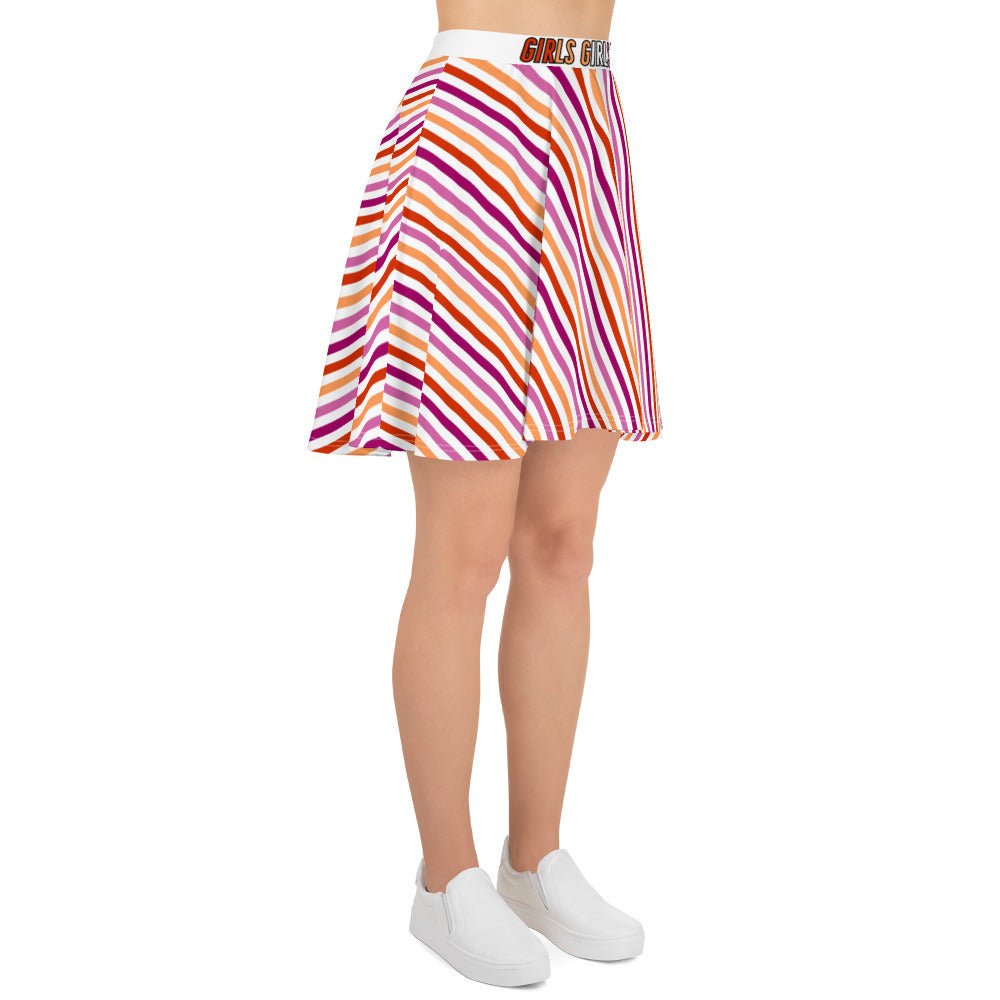 Lesbian Pride Striped Skater Skirt