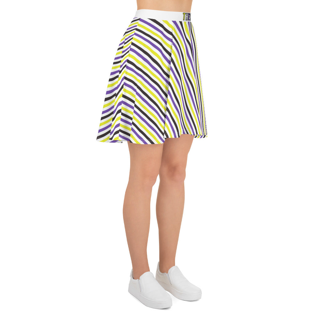 NonBinary Pride Striped Skater Skirt