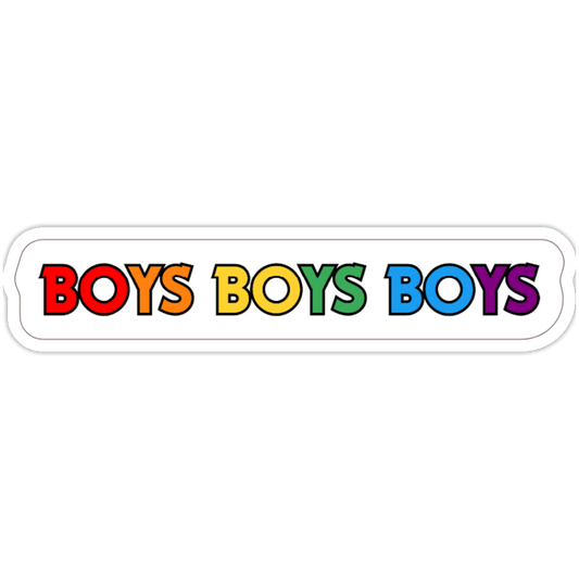 Boys Boys Boys in Rainbow Sticker