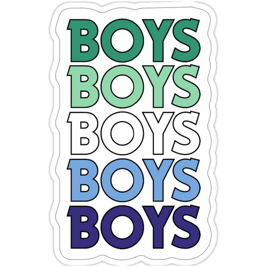 Boys Boys Boys in Gay Men Colors Stickers