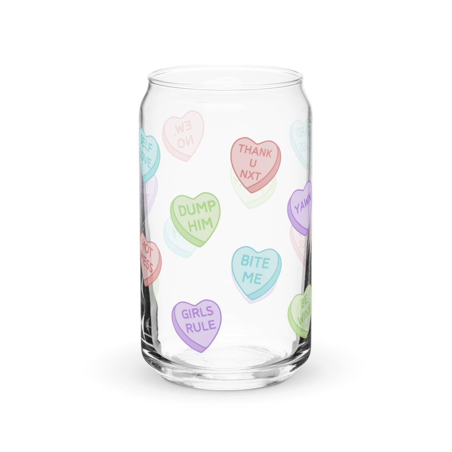 Sassy Candy Heart Glass Can