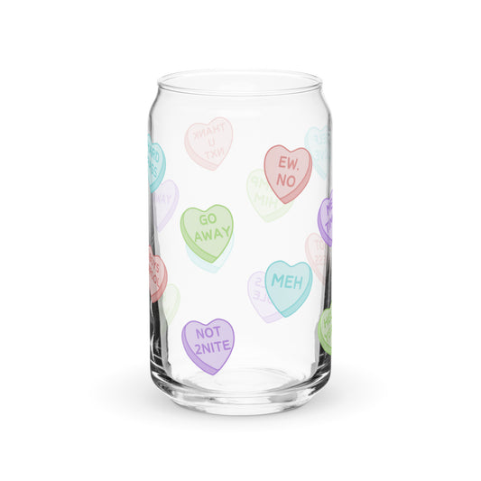 Sassy Candy Heart Glass Can