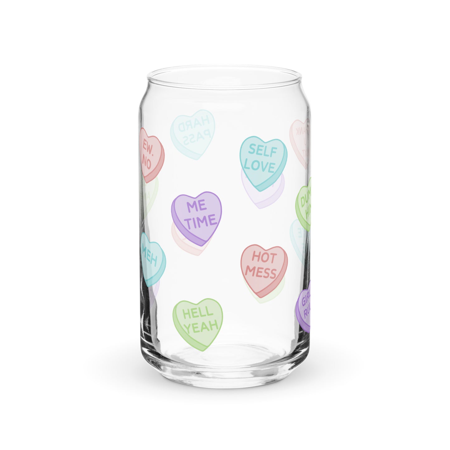 Sassy Candy Heart Glass Can