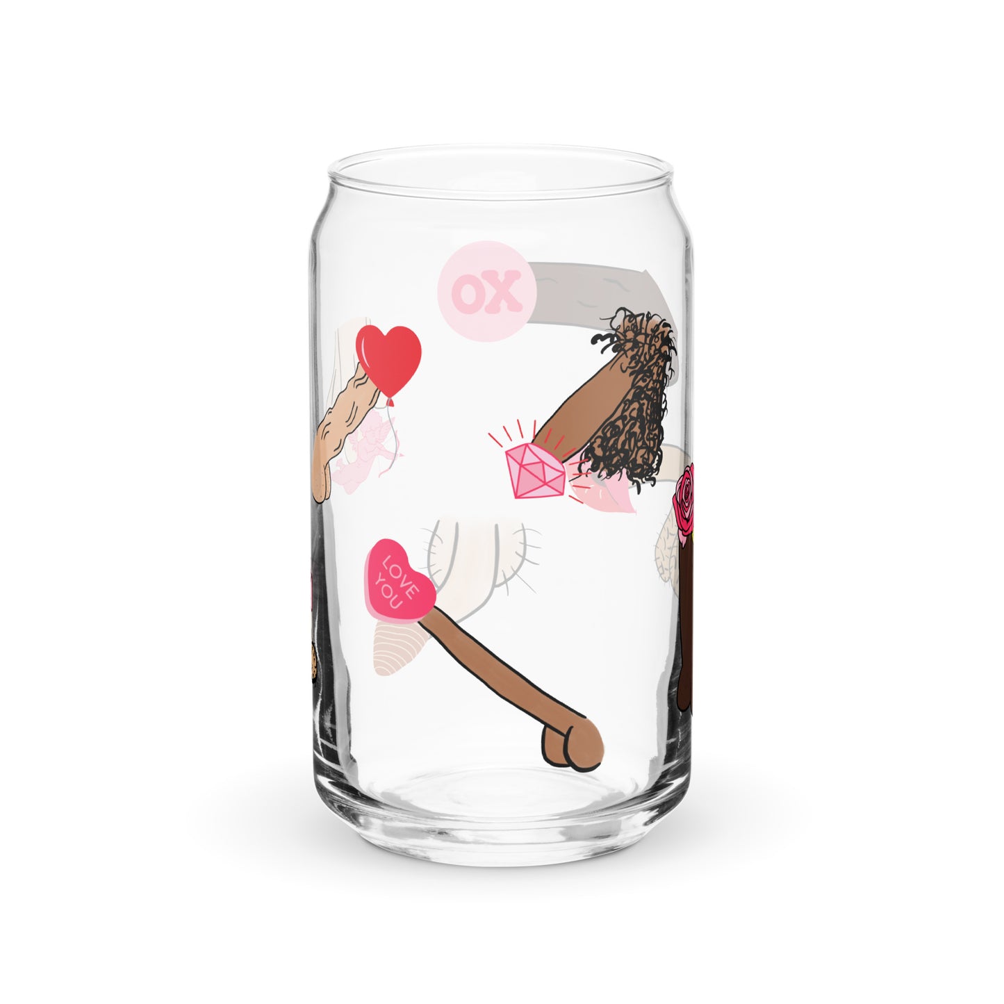 I Love Your Penis Valentine's Day Glass Can