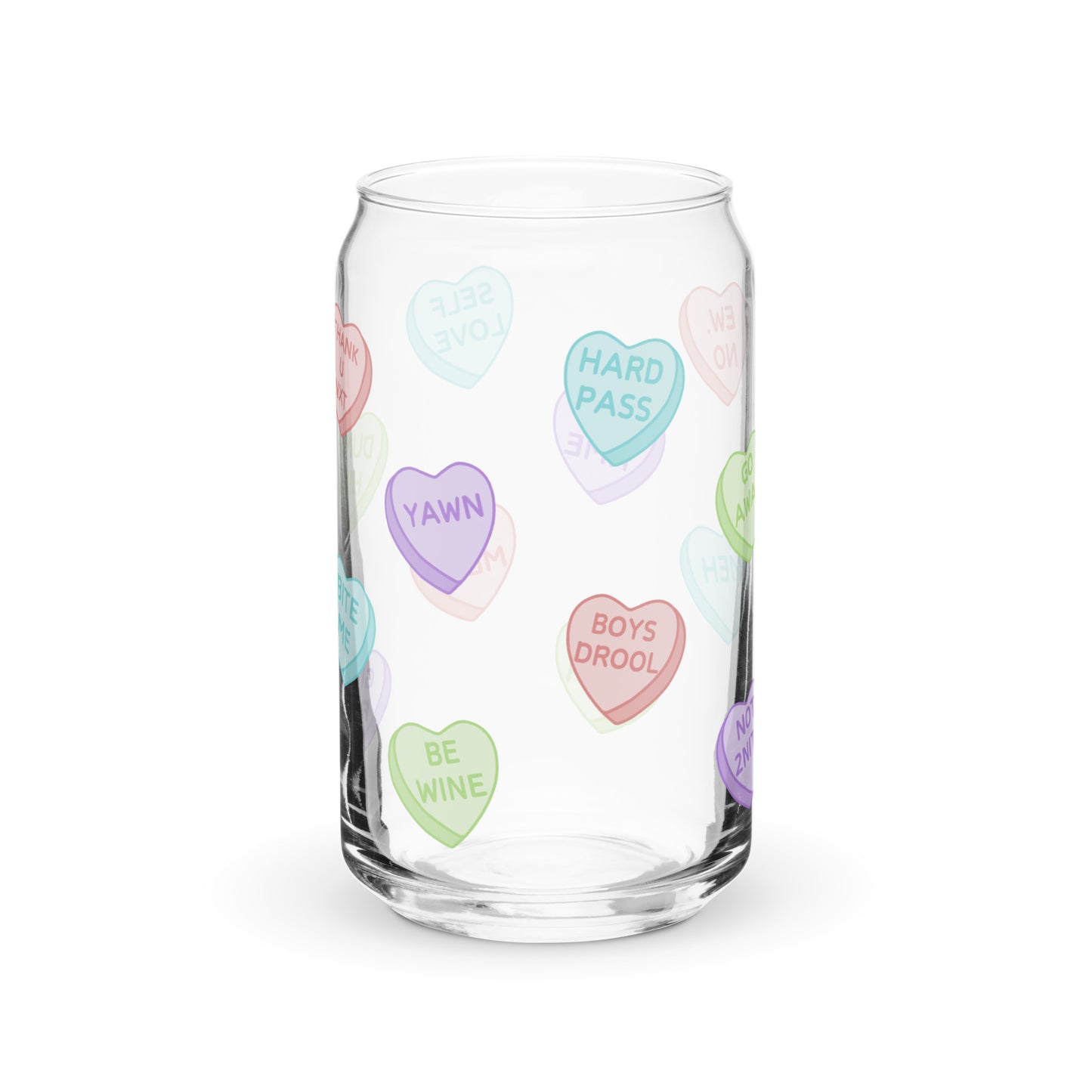 Sassy Candy Heart Glass Can