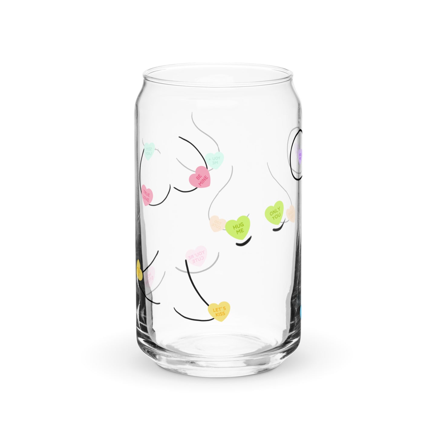 Candy Heart Boobies Glass Can