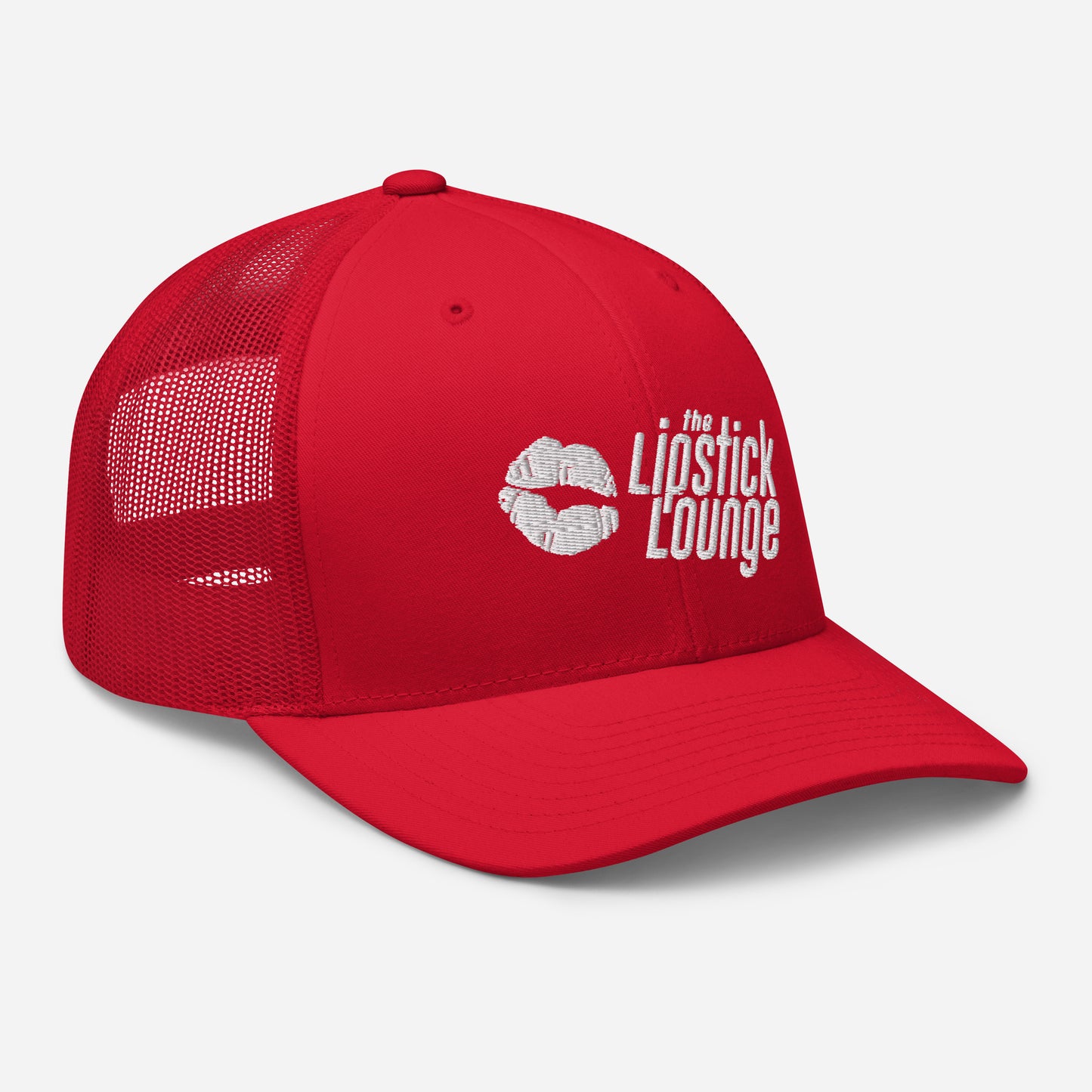 Lipstick Lounge White Logo Trucker Cap