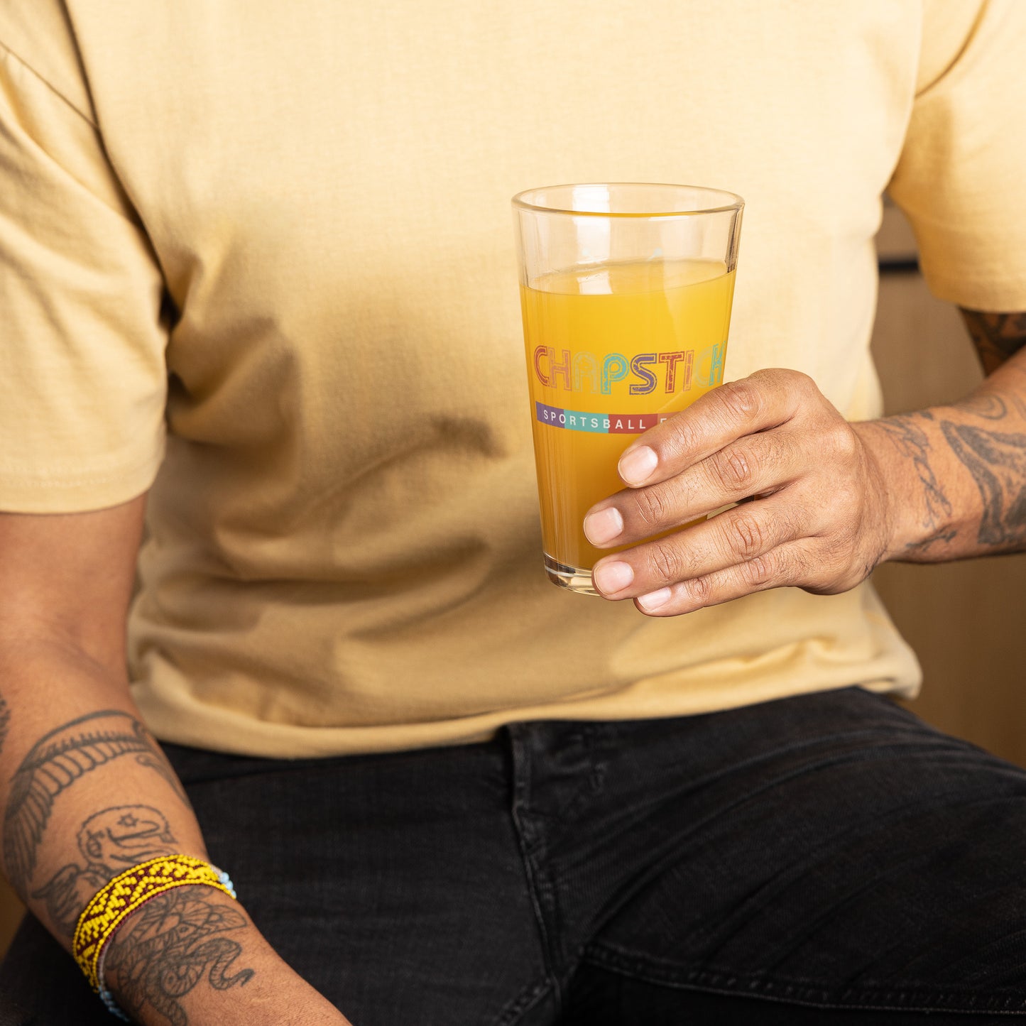 Chapstick Shaker pint glass