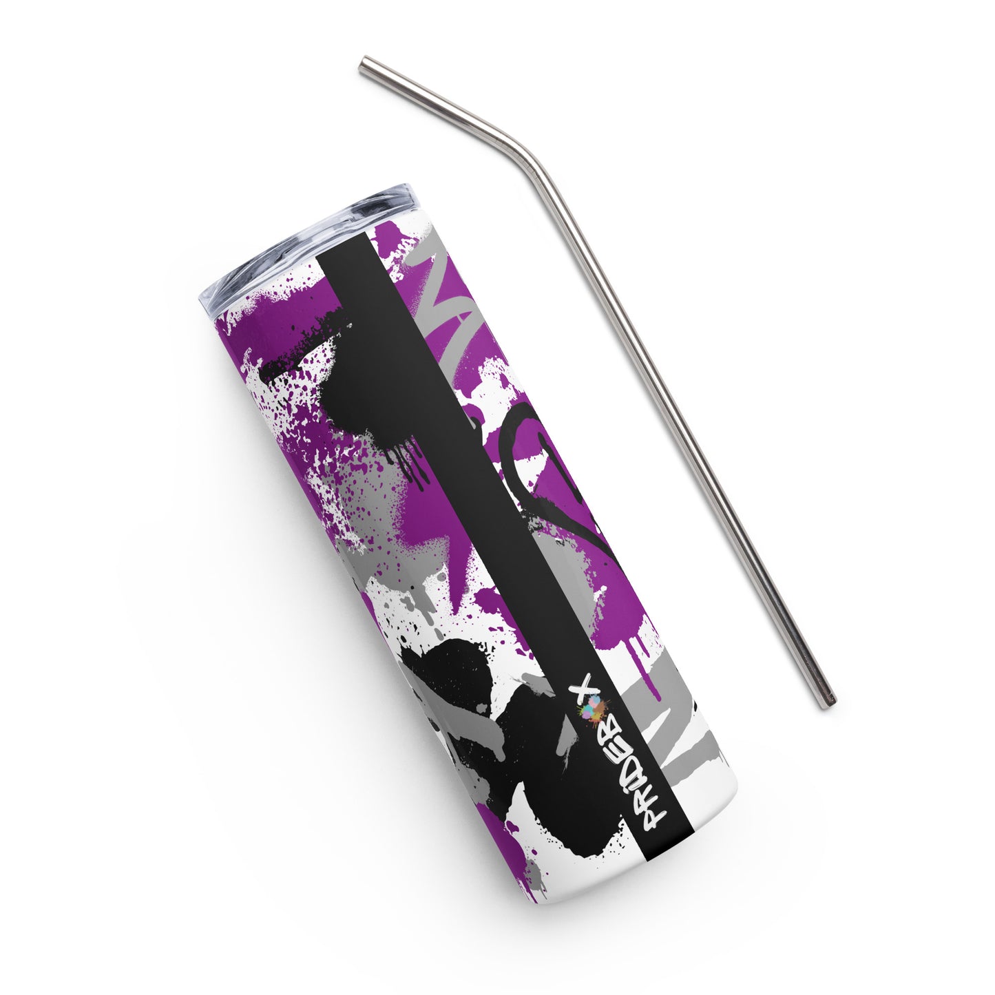 Aces Asexual Pride Graffiti Stainless Steel Tumbler