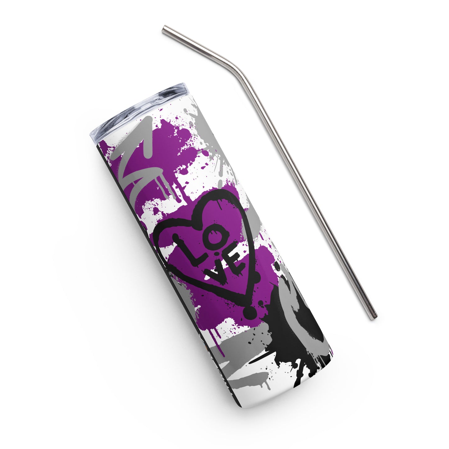 Aces Asexual Pride Graffiti Stainless Steel Tumbler