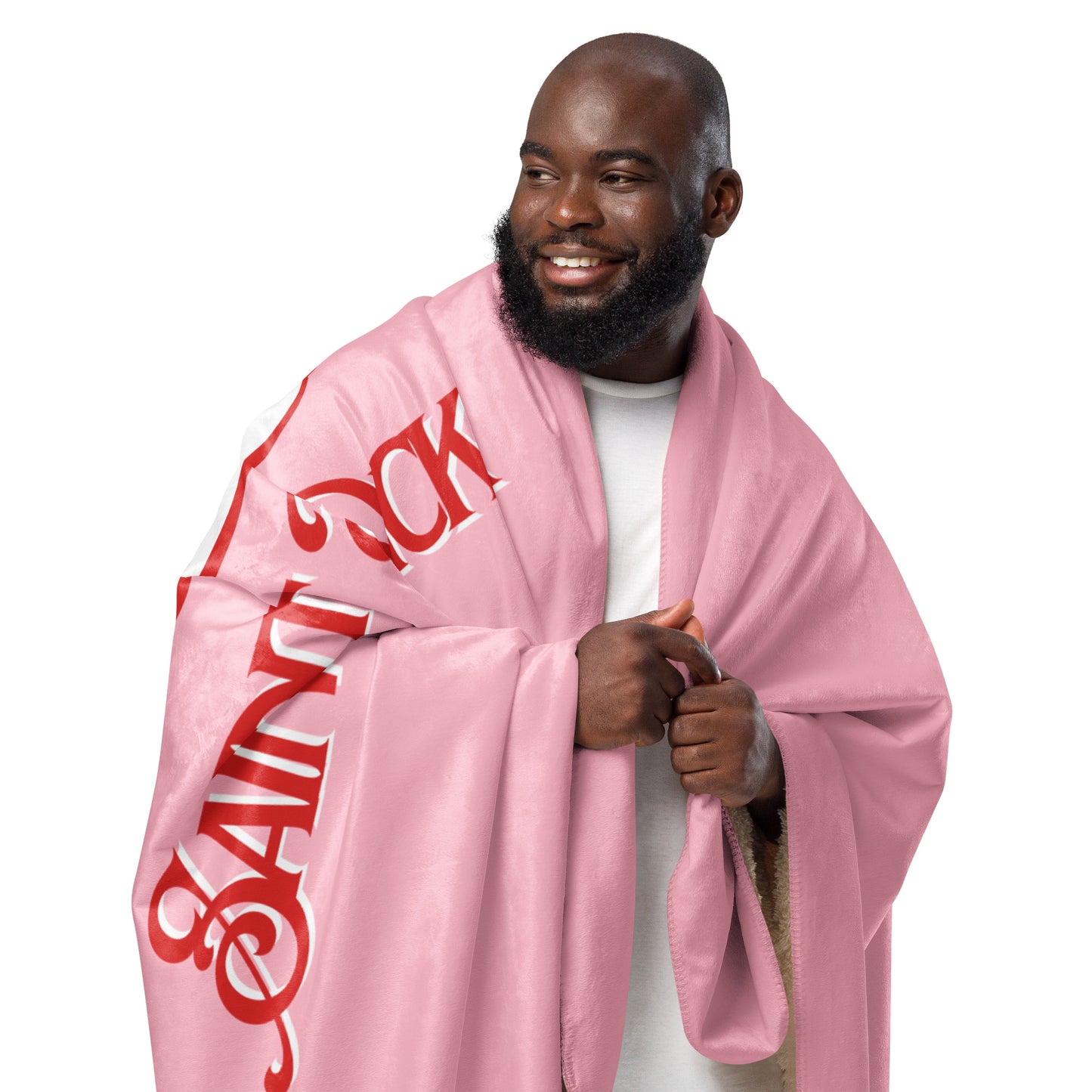 Jolly Old Saint Dick in Pink Sherpa Blanket